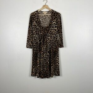 Michael Michael Kors long sleeve scoop neck animal print dress Size S/P